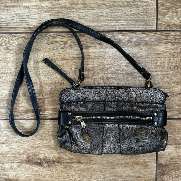 See By Chloe Suede Minaudiere Metallic Leather bag Crossbody Clutch Purse - Picture 2 of 15